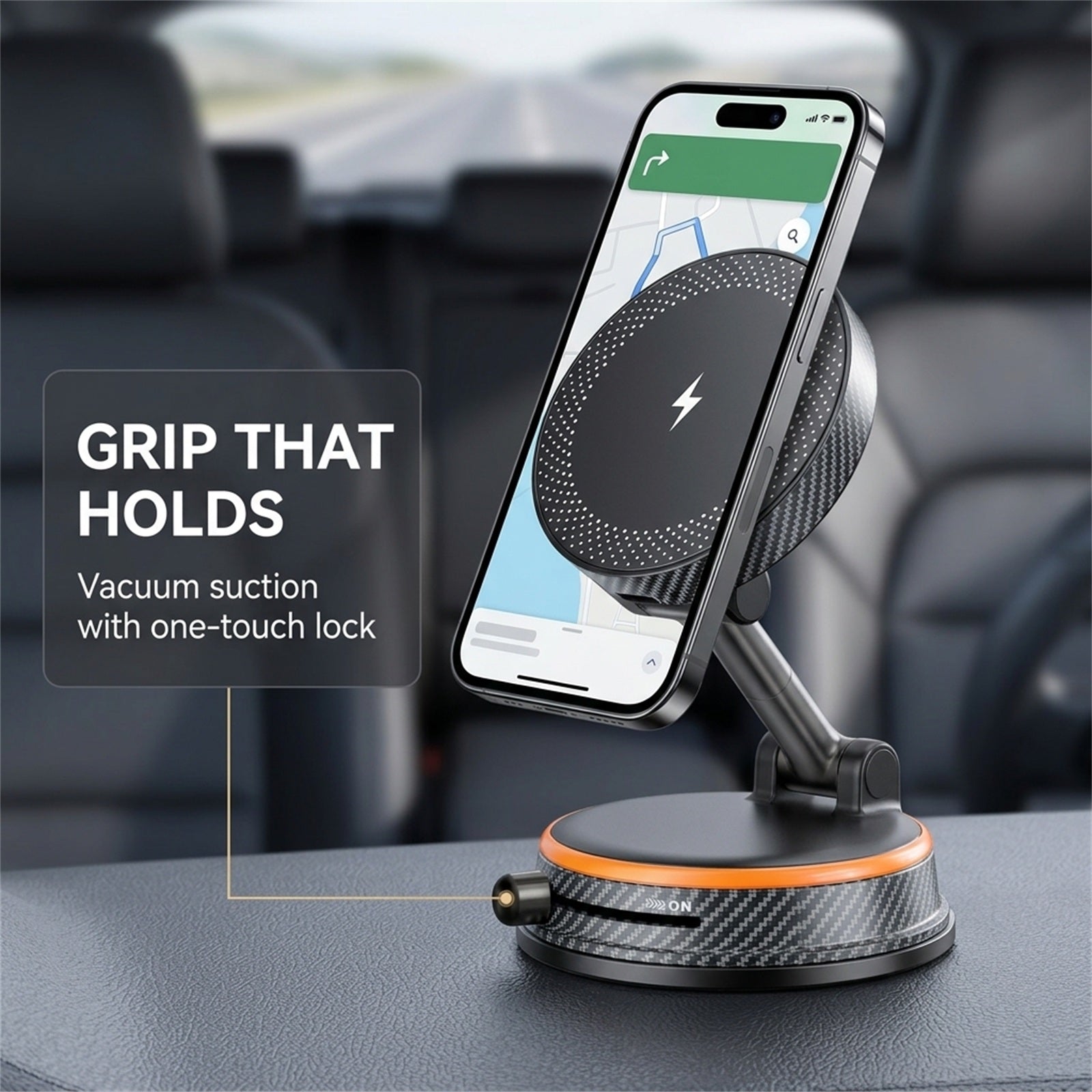 Grip that holds - vacuum suction with one-touch lock