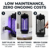 Low maintenance, zero ongoing costs: just plug in, no batteries, brush clean