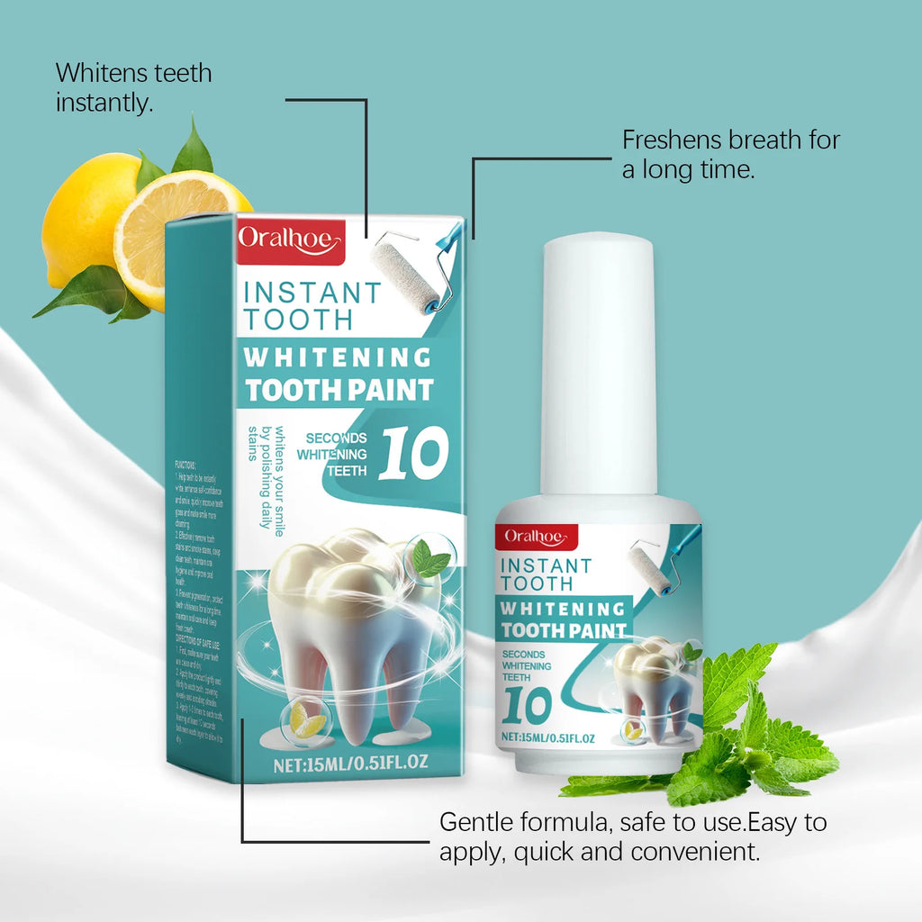 Teeth Whitening Paint Kit Remove Tooth Pigments Stains Brightening Polishing Bleaching Deep Cleaning Instant Oral Hygiene Care