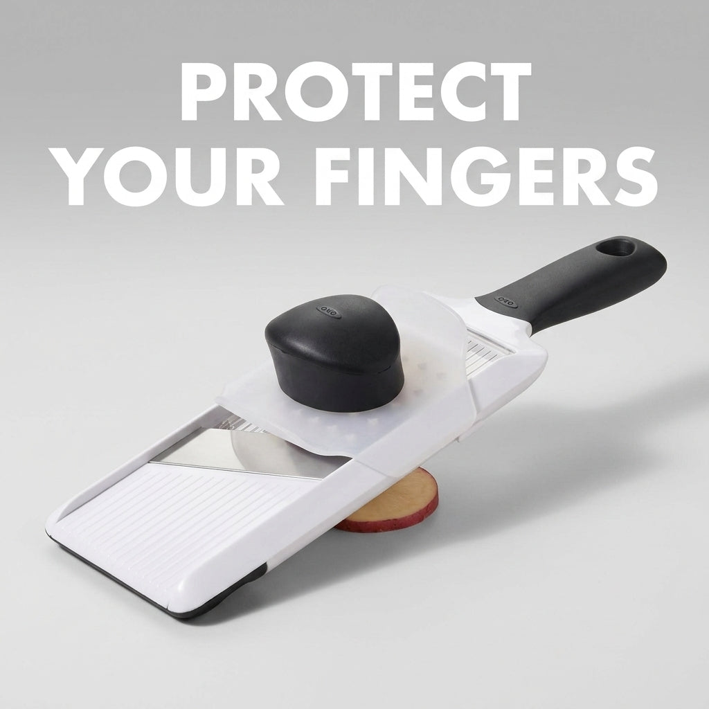 Protect your fingers - mandoline with hand guard
