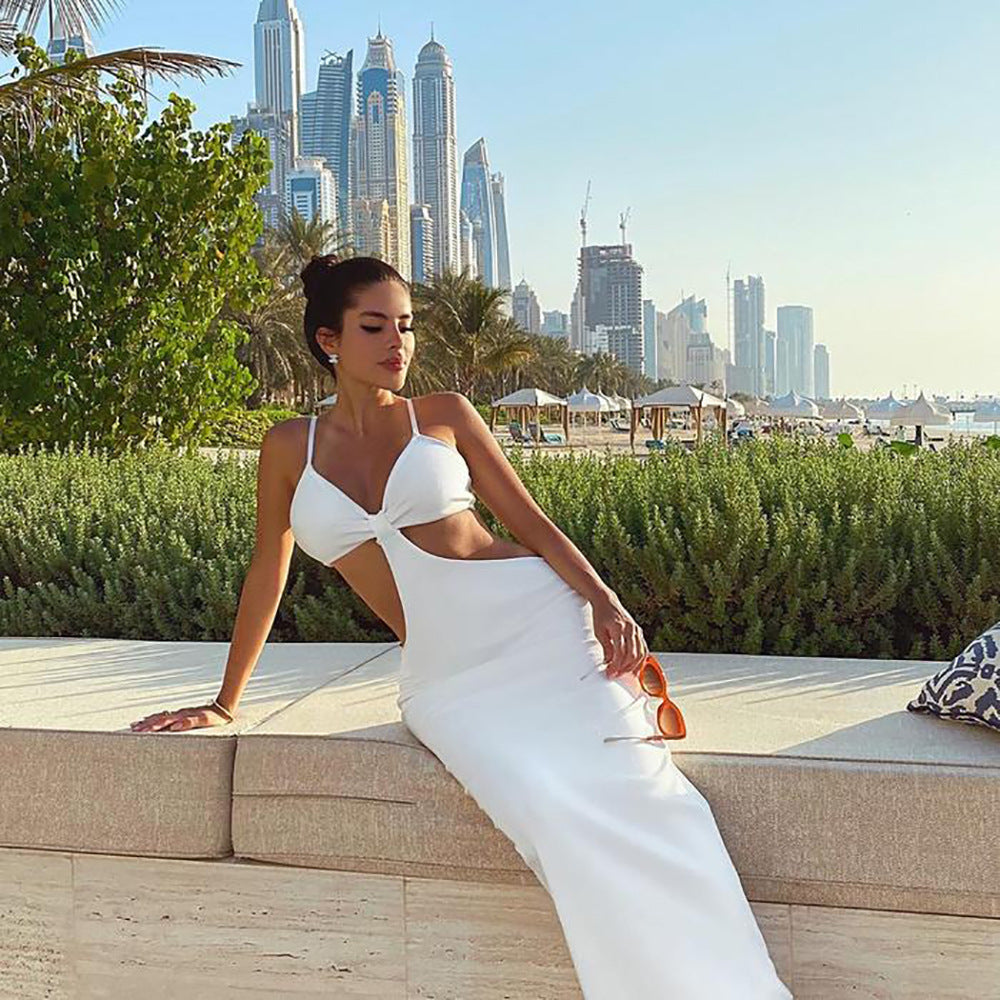 Cutout maxi dress in white