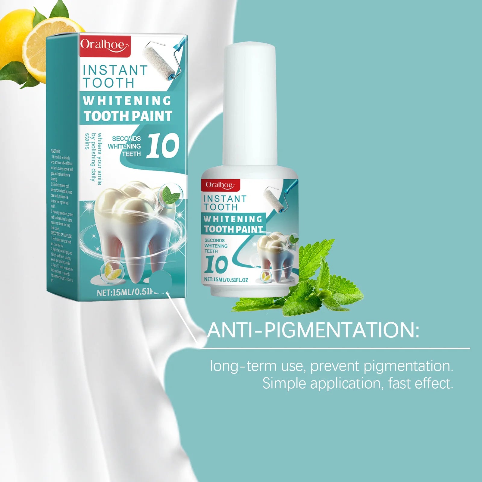 Teeth Whitening Paint Kit Remove Tooth Pigments Stains Brightening Polishing Bleaching Deep Cleaning Instant Oral Hygiene Care