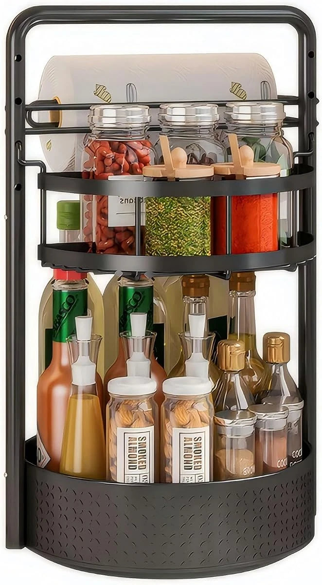 Lazy Susan Spice Rack Organizer – 2-Tier 360° Rotating Turntable for Kitchen, Pantry & Countertop