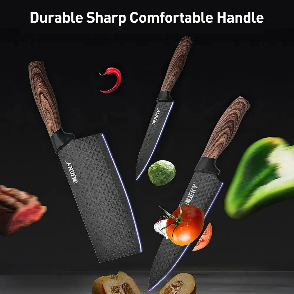 6-Piece Professional Kitchen Knife Set, Knife Set, Stainless Steel Knife and Scissors Set, Essential Kitchen Knives, Holiday Gift