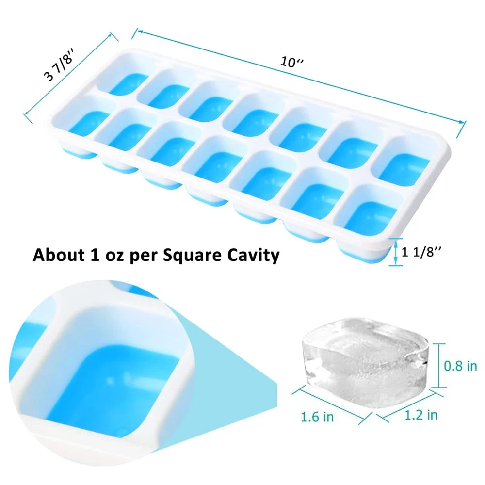 Bandeja de Hielo con Tapa - Cubos tipo Pebble para Bebidas