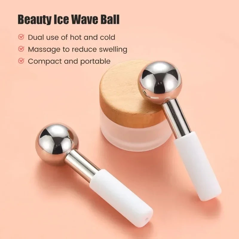 Globos de Hielo Faciales Acero Inox - Refresca y Desinflama la Cara