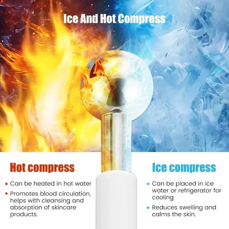 Globos de Hielo Faciales Acero Inox - Refresca y Desinflama la Cara