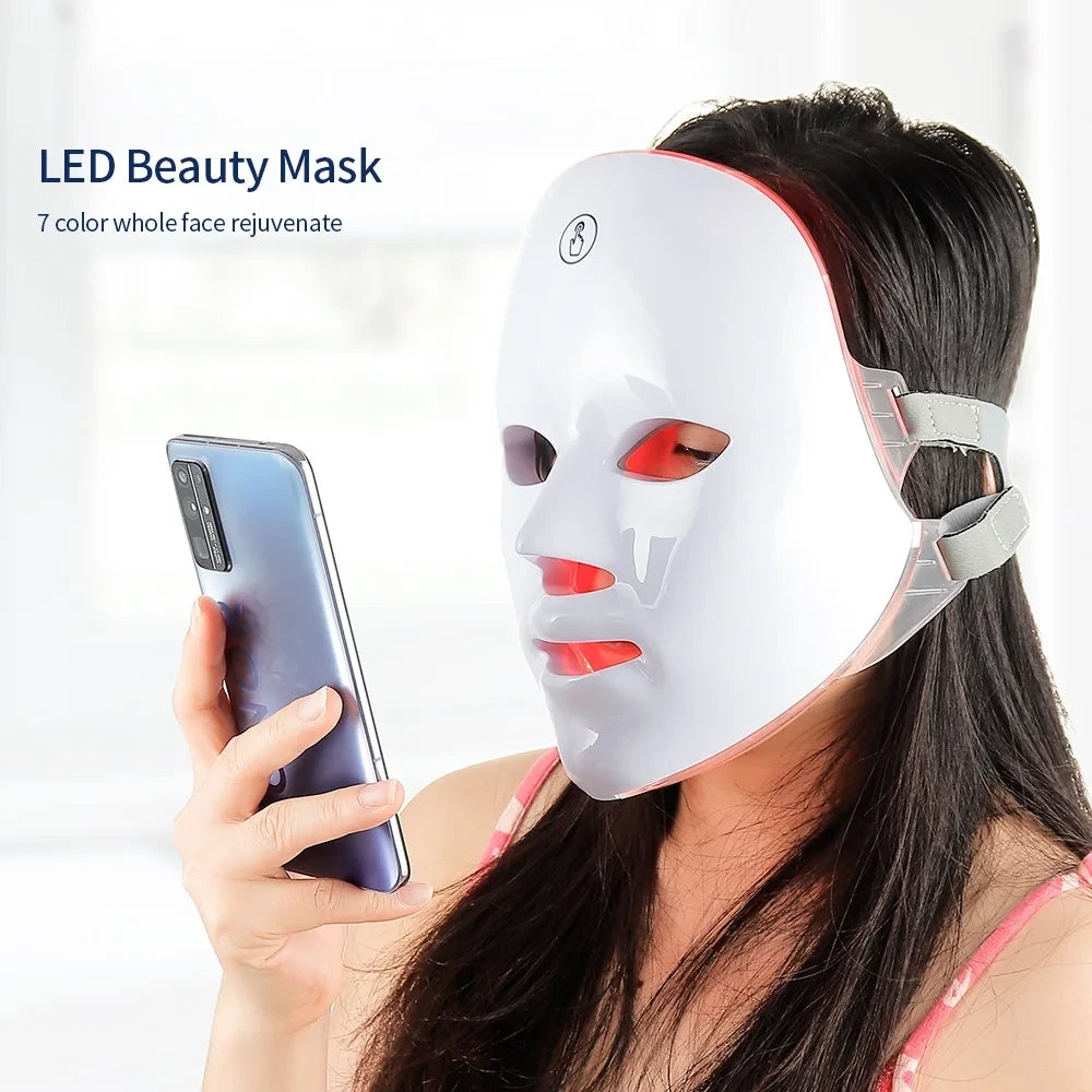 Wireless LED Mask 7 Color LED Face Mask Photon Skin Firming anti Aging Rejuvenation Beauty Mask Machine
