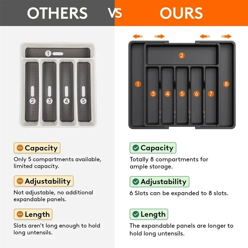 Adjustable Drawer Dividers - Expandable Home Organizer