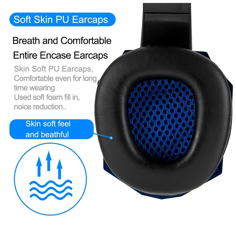 3.5mm Gaming Headset Mic LED Headphones Stereo Bass Surround For PC PS4 One