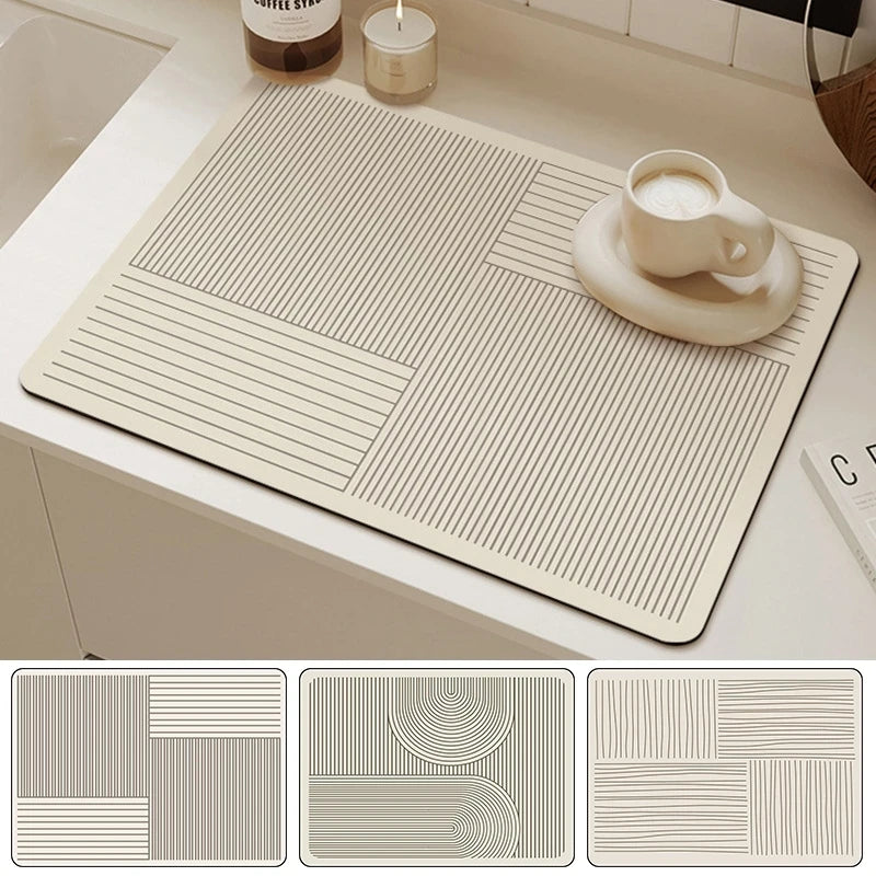 Dish Drying Mat for Kitchen Counter 15x18 – Super Absorbent Quick Dry Dish Mat, Easy Clean, Rollable & Cuttable