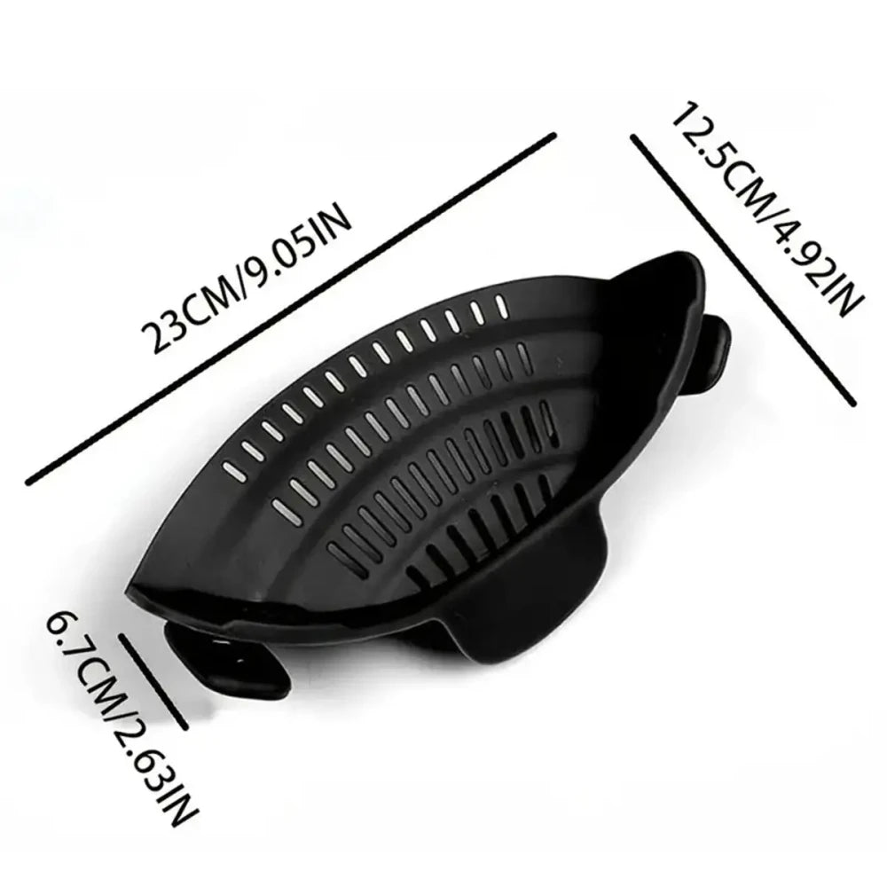 Colador de Olla con Clip — Escurridor de Silicona para Pasta y Verduras, Resistente al Calor