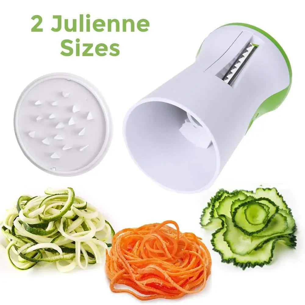 Espiralizador de Verduras 3 en 1 — Hace Fideos de Calabacín y Espirales (Zoodle Manual)