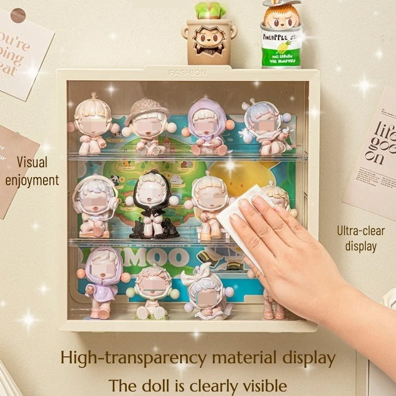 Vitrina Apilable Transparente — Caja con Puerta Magnética para Pop Mart, Labubu, Funko y Coleccionables
