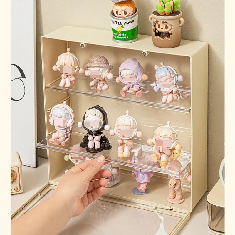 Vitrina Apilable Transparente — Caja con Puerta Magnética para Pop Mart, Labubu, Funko y Coleccionables