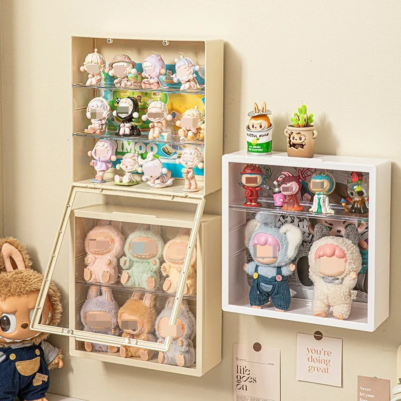 Vitrina Apilable Transparente — Caja con Puerta Magnética para Pop Mart, Labubu, Funko y Coleccionables