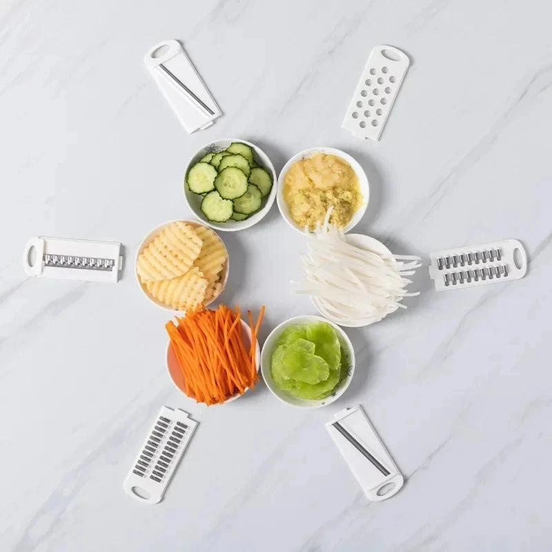 Picador de Verduras 9 en 1 con Contenedor — Corta Cebolla, Rebana y Trocea Manual