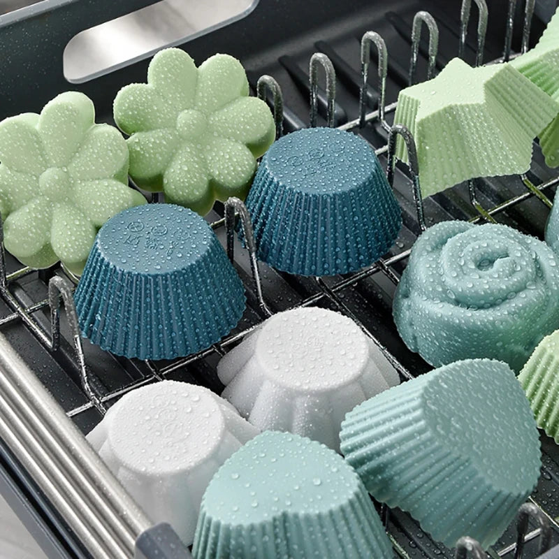 Reusable Silicone Muffin Molds (Pack of 12) - Non-Stick
