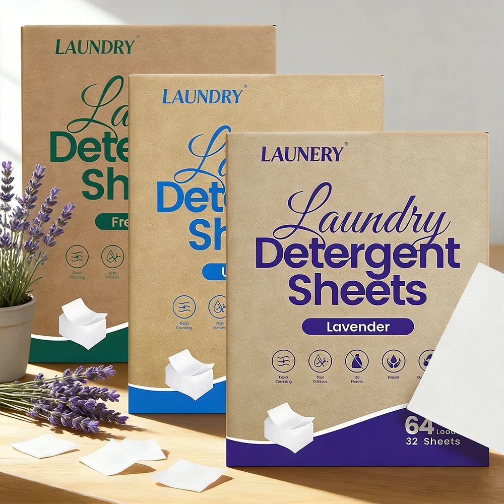 Laundry Detergent Sheets 80 Count (160 Loads) – No Plastic Jug, Pre-Measured Dissolving Washer Sheets for Home & Travel