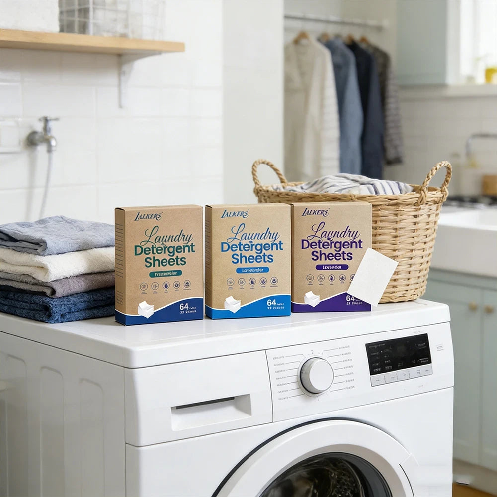 Laundry Detergent Sheets 80 Count (160 Loads) – No Plastic Jug, Pre-Measured Dissolving Washer Sheets for Home & Travel