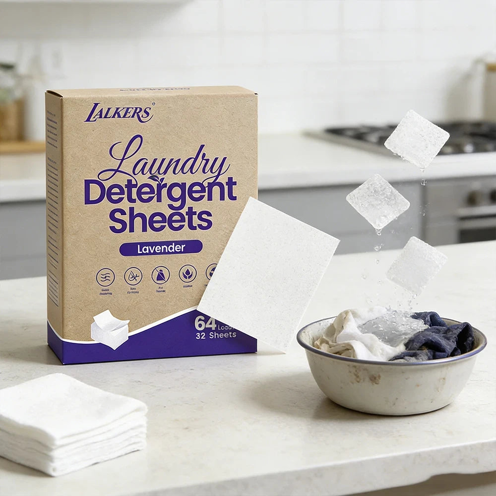 Laundry Detergent Sheets 80 Count (160 Loads) – No Plastic Jug, Pre-Measured Dissolving Washer Sheets for Home & Travel