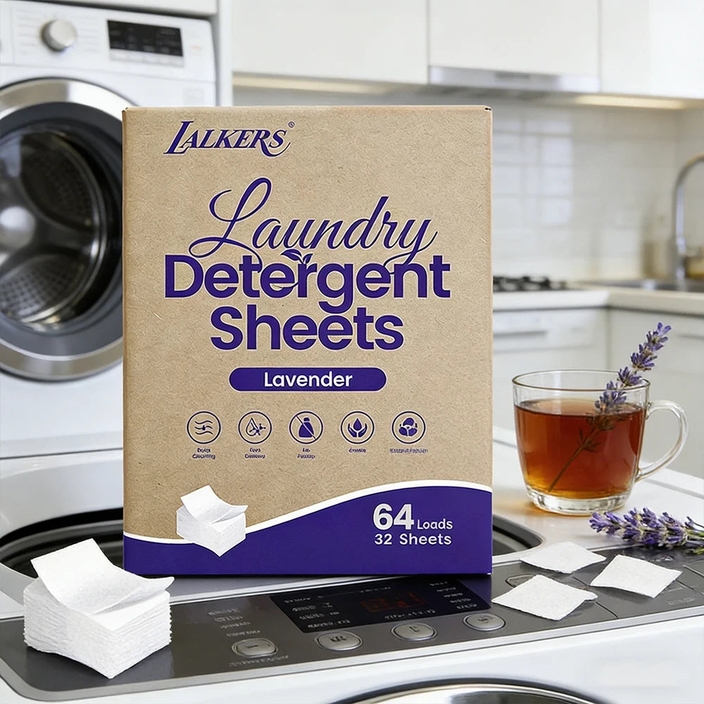 Laundry Detergent Sheets 80 Count (160 Loads) – No Plastic Jug, Pre-Measured Dissolving Washer Sheets for Home & Travel