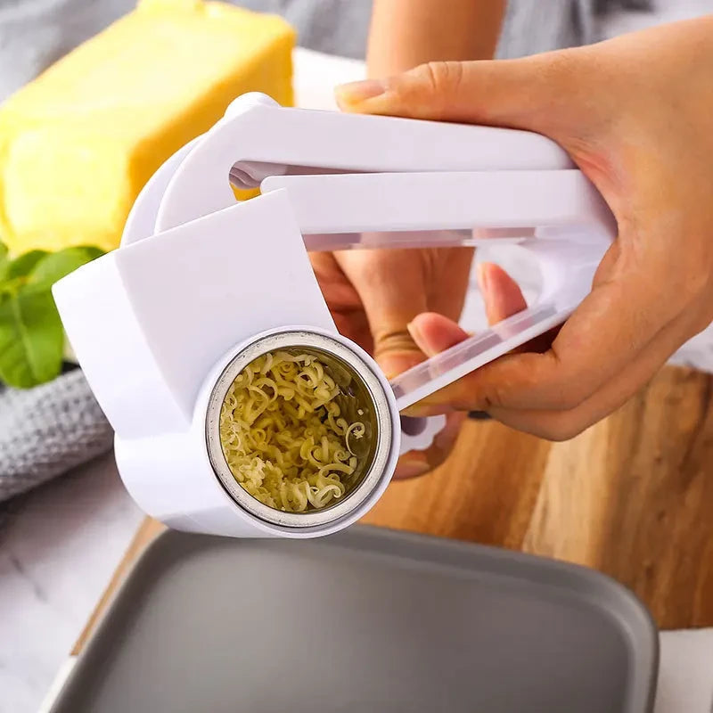 Rallador de Queso Giratorio de Mano — Tambor Manual para Queso, Chocolate y Nueces (Plegable, Acero Inox)