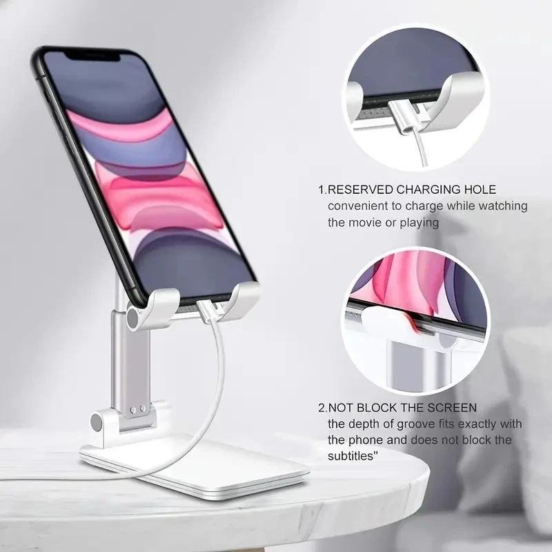 Soporte Plegable Ajustable Celular y Tablet | Aluminio Portátil