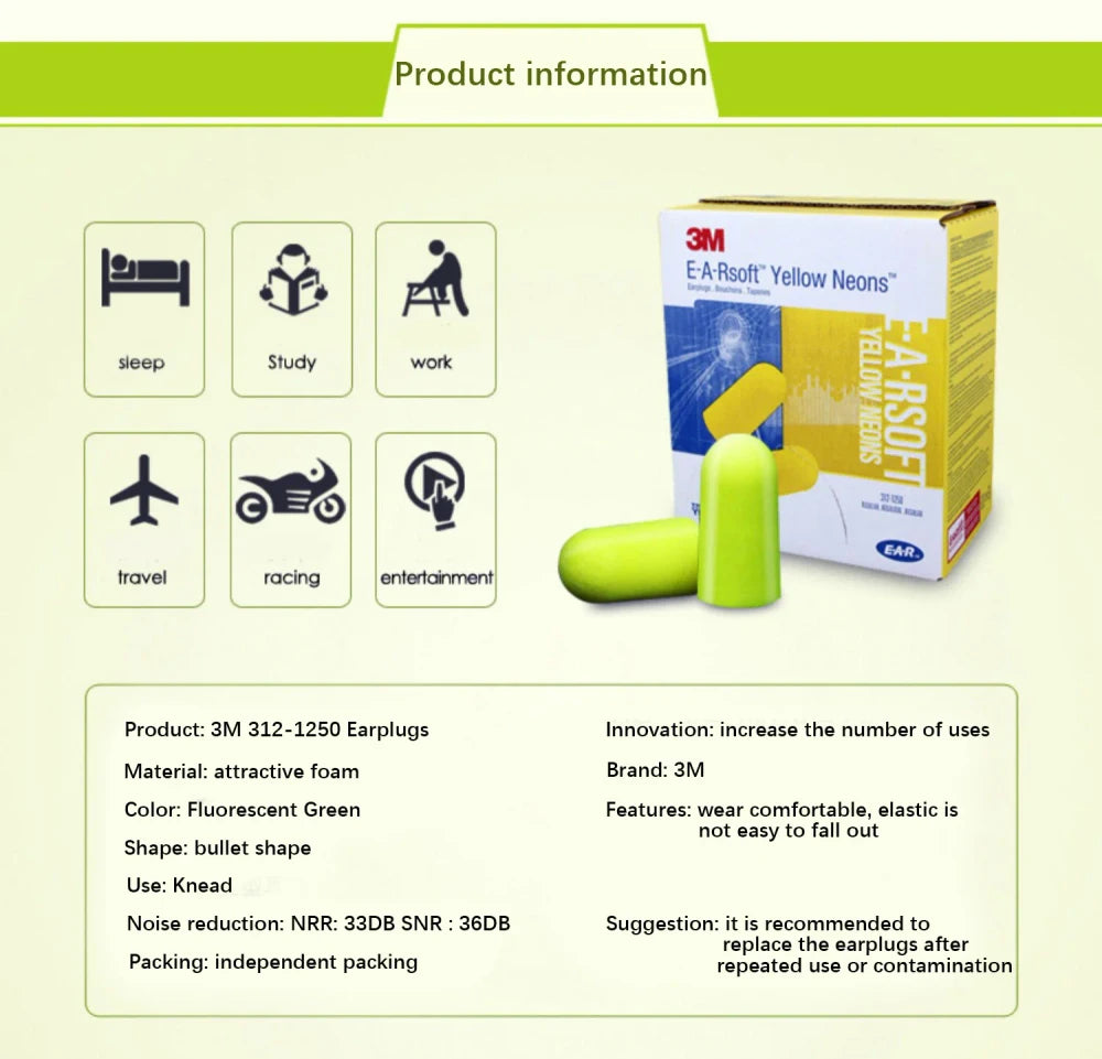 Earplugs for Sleeping - Reusable Noise Reduction