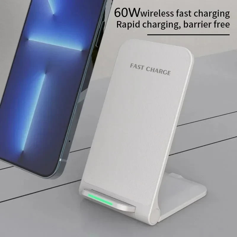 VIKEFON 3 in 1 Wireless Charger Stand for iPhone 16 15 14 13 12 Samsung Galaxy Apple Watch Airpods Pro Fast Charging Station