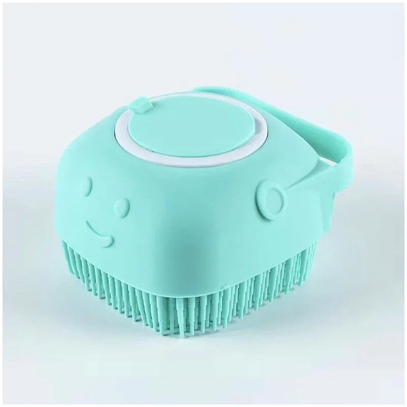 2-in-1 Silicone Pet Paw Cleaner Brush — with Shampoo Dispenser & Massager