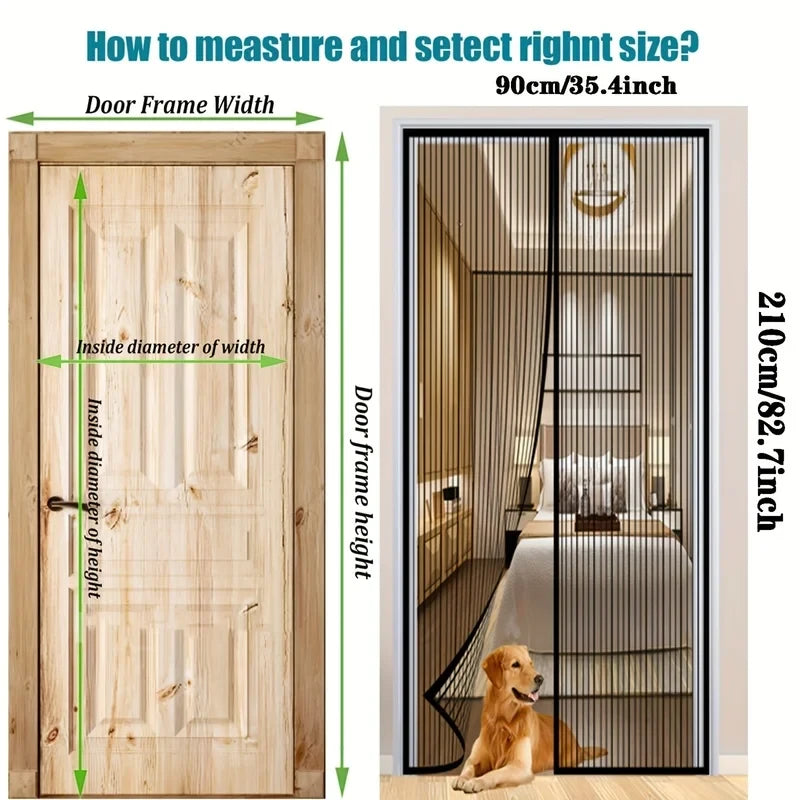 Magnetic Screen Door 38×83 in — Self-Closing, Pet Friendly, Bug Proof