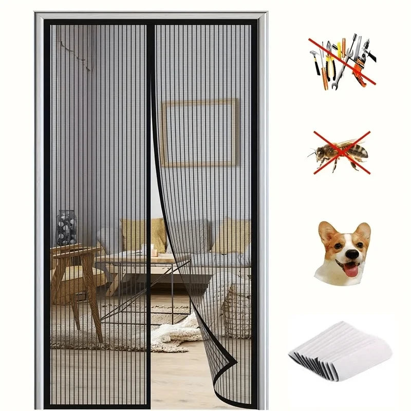 Magnetic Screen Door 38×83 in — Self-Closing, Pet Friendly, Bug Proof