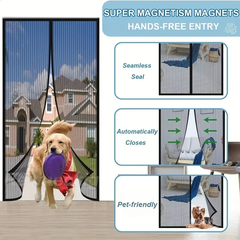 Magnetic Screen Door 38×83 in — Self-Closing, Pet Friendly, Bug Proof
