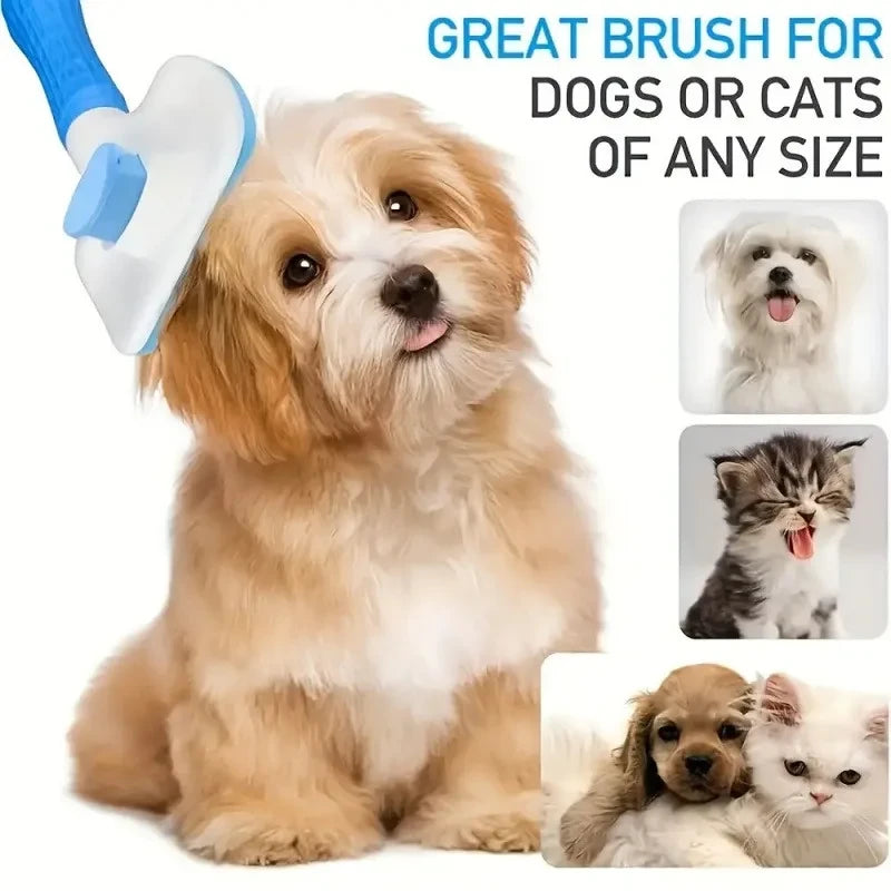 Self-Cleaning Brush for Dogs & Cats — Removes Loose Hair and Tangles