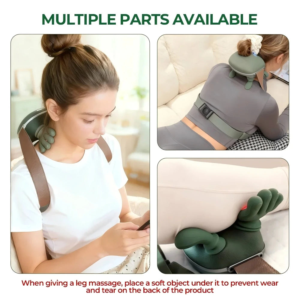 Wireless Neck and Back Massager with Heat 4D Kneading Shiatsu Deep Tissue for Shoulder Cervical Trapezius Kneading Massage