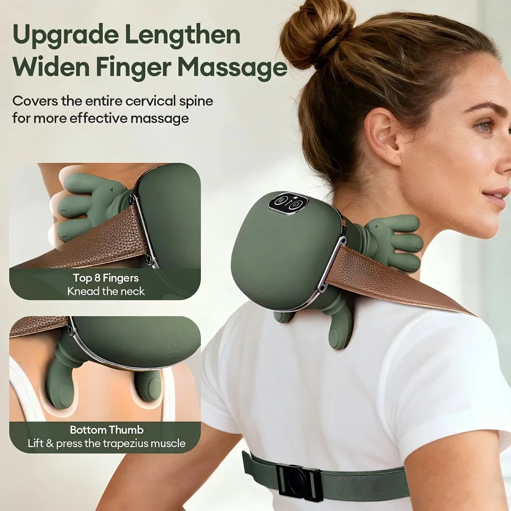 Wireless Neck and Back Massager with Heat 4D Kneading Shiatsu Deep Tissue for Shoulder Cervical Trapezius Kneading Massage