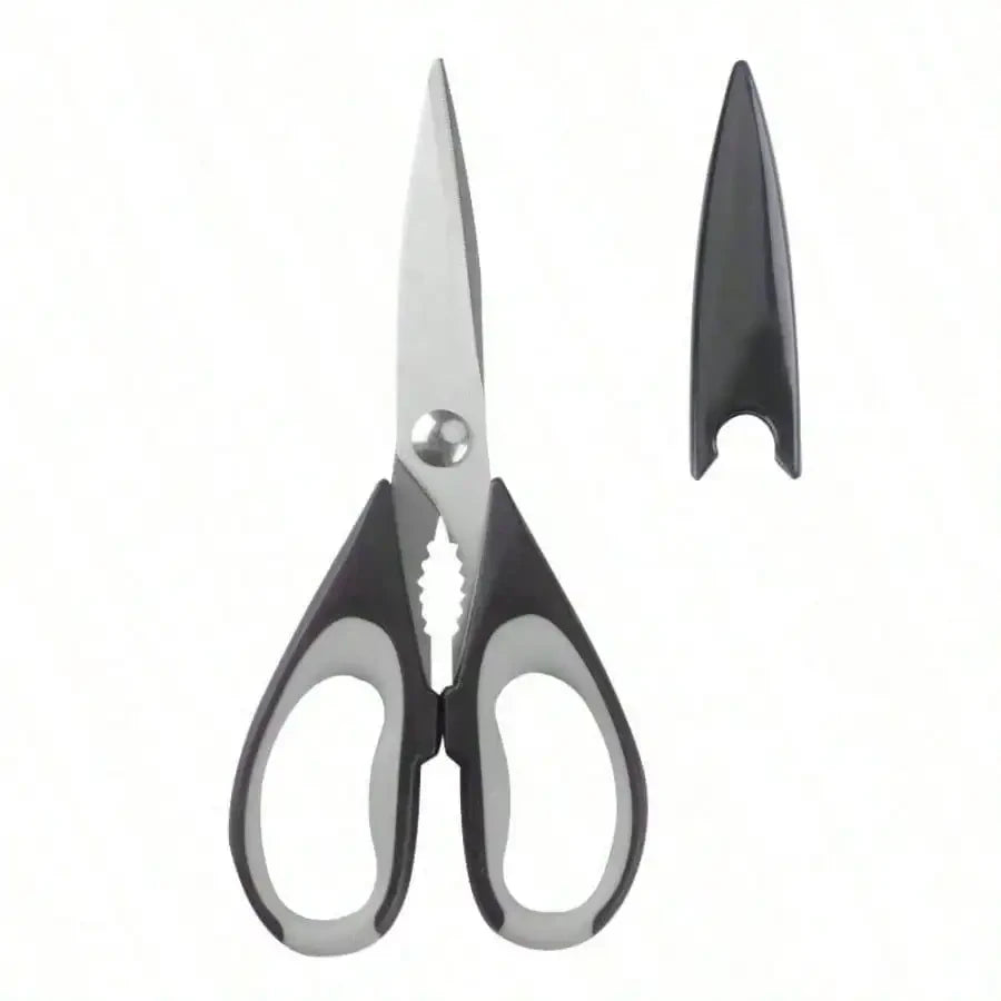 Kitchen Shears Heavy Duty 3-Pack – Stainless Steel Kitchen Scissors with Serrated Blade & Sheath, for Poultry Food Herbs