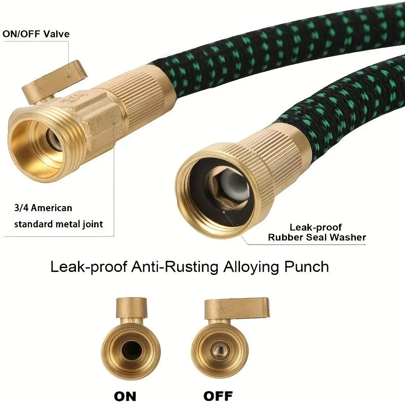 Expandable Garden Hose 25-150 ft — Kink-Free, Flexible, with 10-Pattern Spray Nozzle