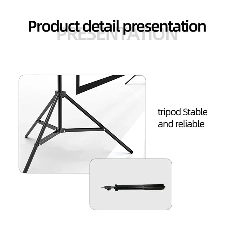 100inch/120inch Options Projector Screen With Stand 16:9 4K HD Rear Front Wrinkle-Free Portable And Foldable Movie Screen With Carry Bag For Indoor Outdoor Home Theater Backyard Cinema