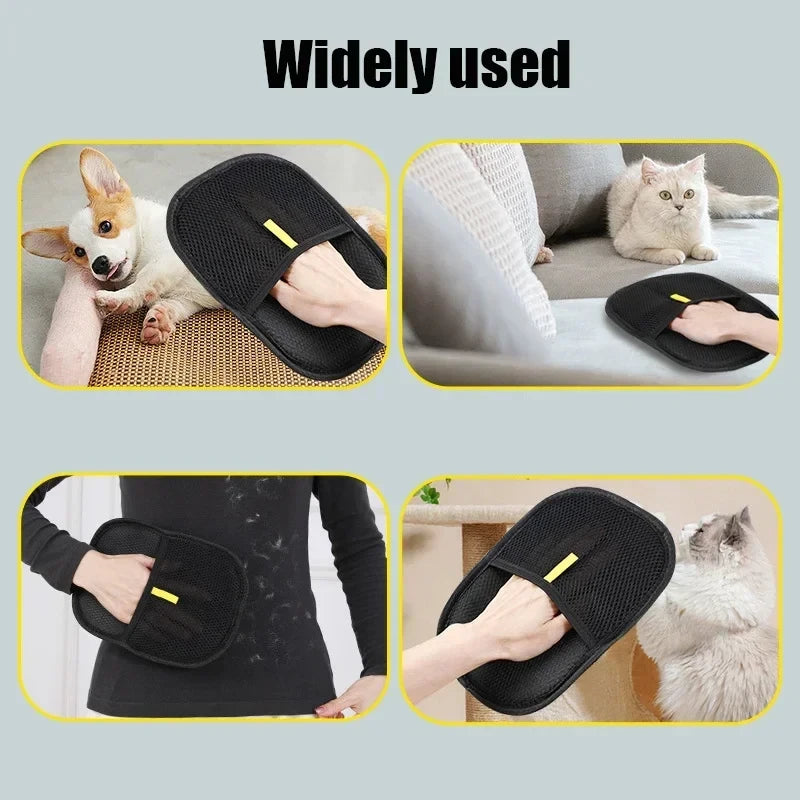 Reusable Pet Hair Remover Glove — Double-Sided Brush for Sofa & Carpet