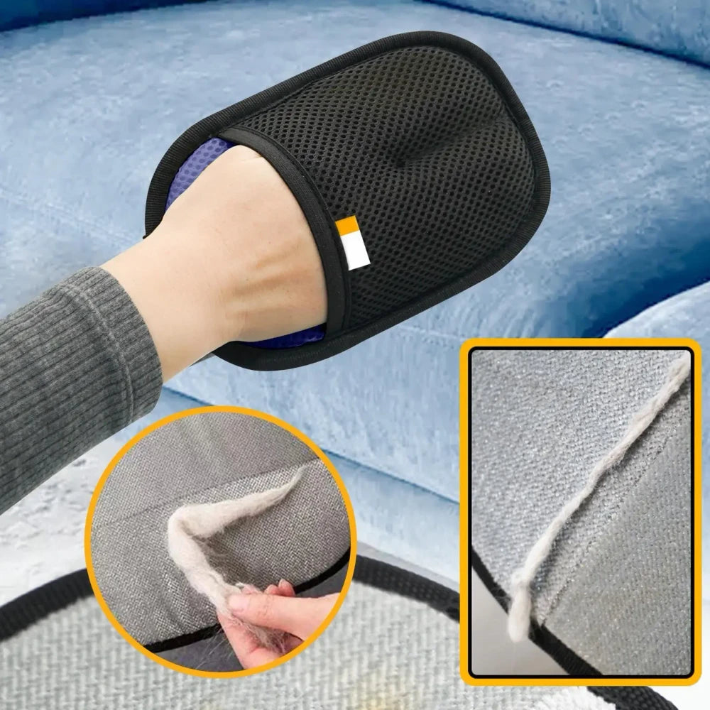 Reusable Pet Hair Remover Glove — Double-Sided Brush for Sofa & Carpet