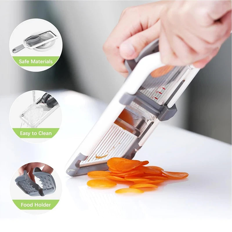 Mandolina de Cocina de Mano Ajustable — Rebanador de Verduras