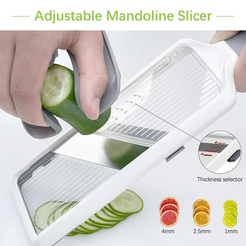 Mandolina de Cocina de Mano Ajustable — Rebanador de Verduras