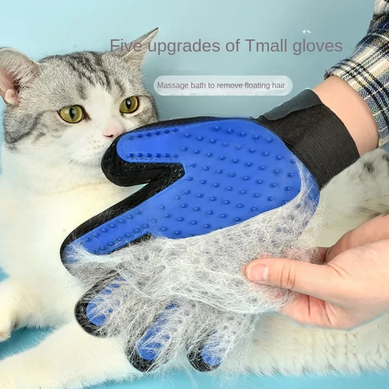 Pet Hair Remover Gloves — Soft Silicone Grooming Brush