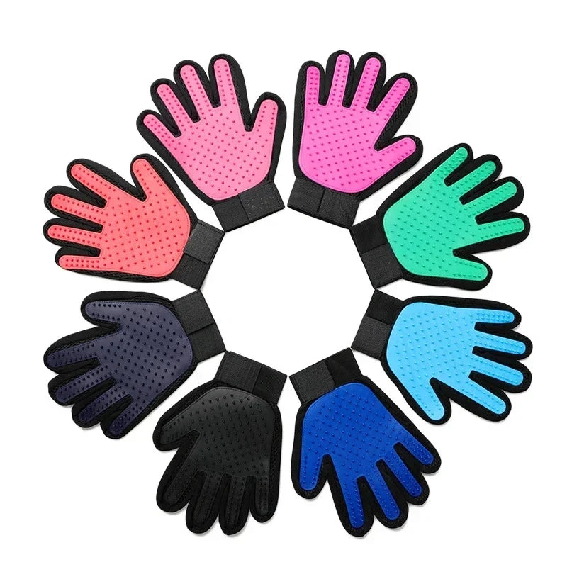 Pet Hair Remover Gloves — Soft Silicone Grooming Brush