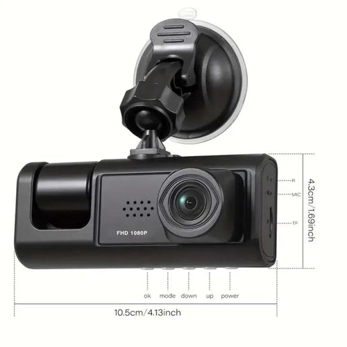 1080P Dual Lens Car DVR Dash Cam Video Recorder G-Sensor Front And Inside Camera