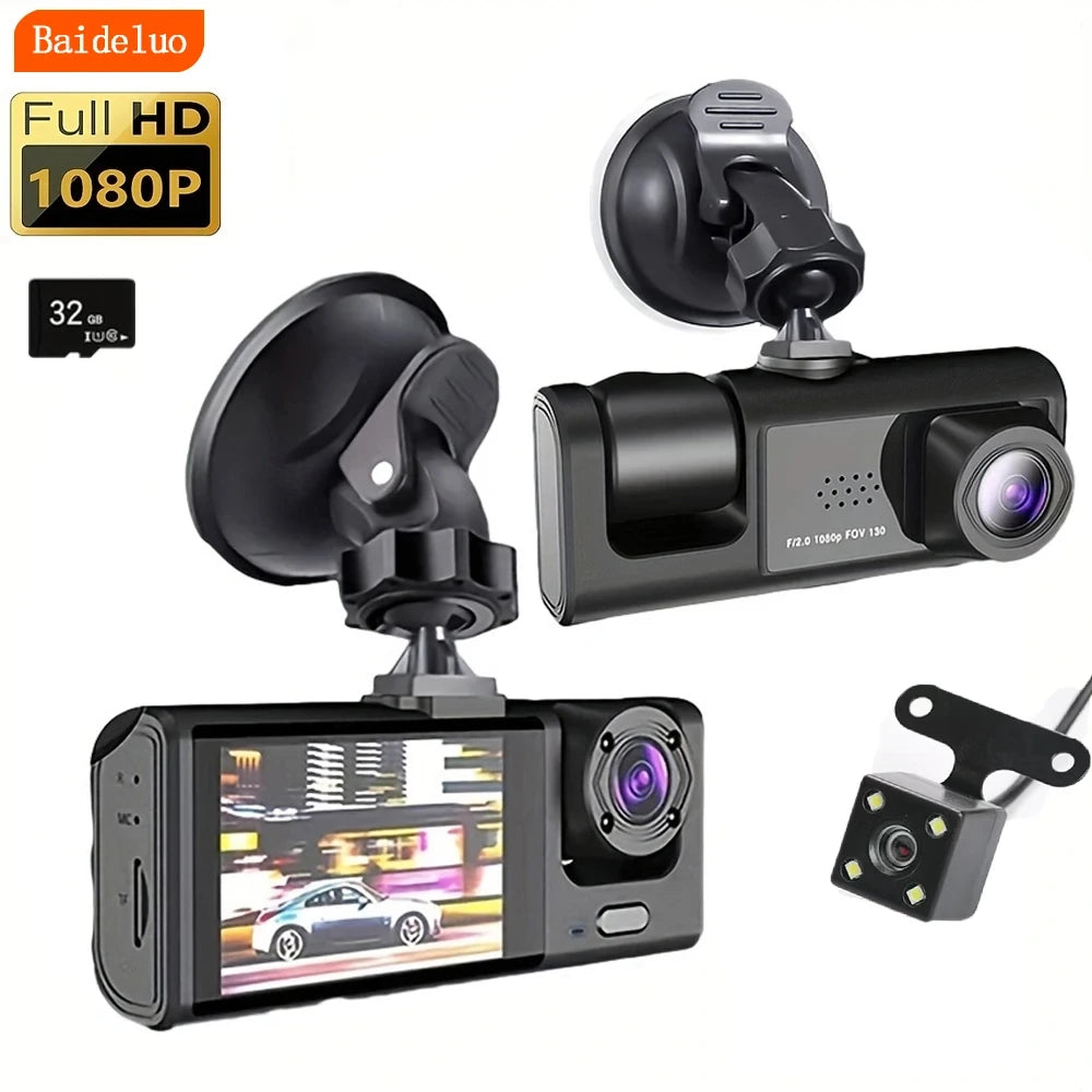 1080P Dual Lens Car DVR Dash Cam Video Recorder G-Sensor Front And Inside Camera