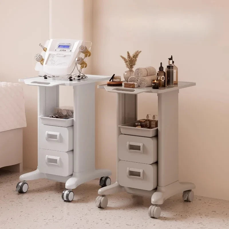 Beauty Salon Trolley Cart, Salon Cabinet With 360' Wheels, 6 Tool Holders, 1 Drawer, Salon Station Rolling Cart