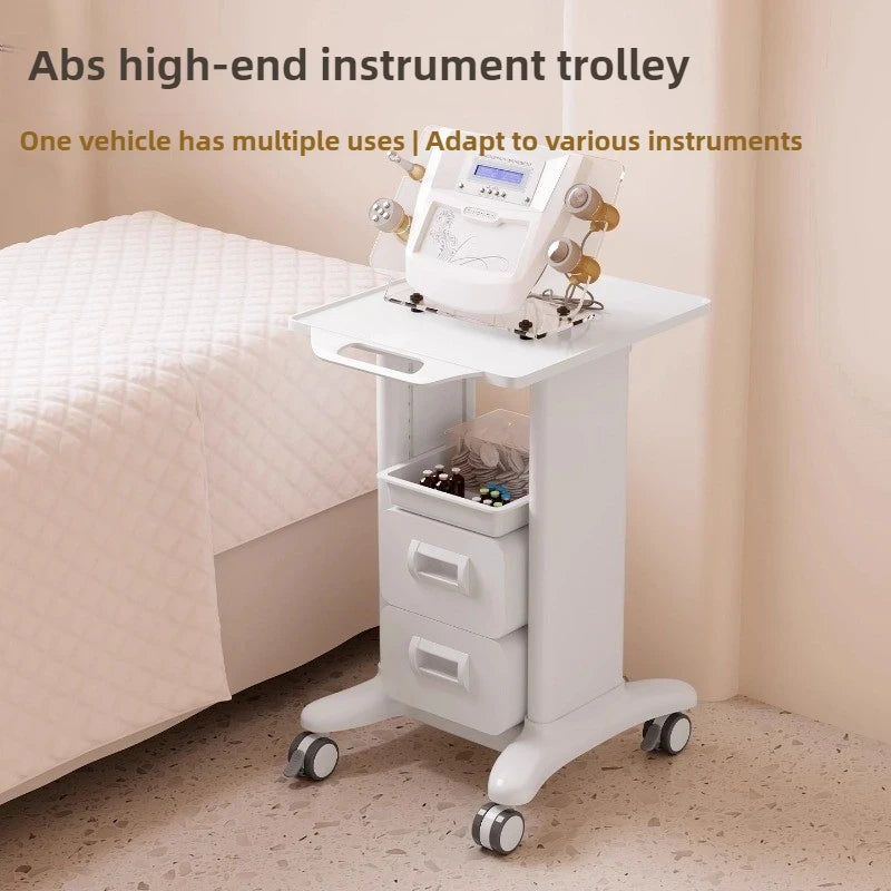 Beauty Salon Trolley Cart, Salon Cabinet With 360' Wheels, 6 Tool Holders, 1 Drawer, Salon Station Rolling Cart
